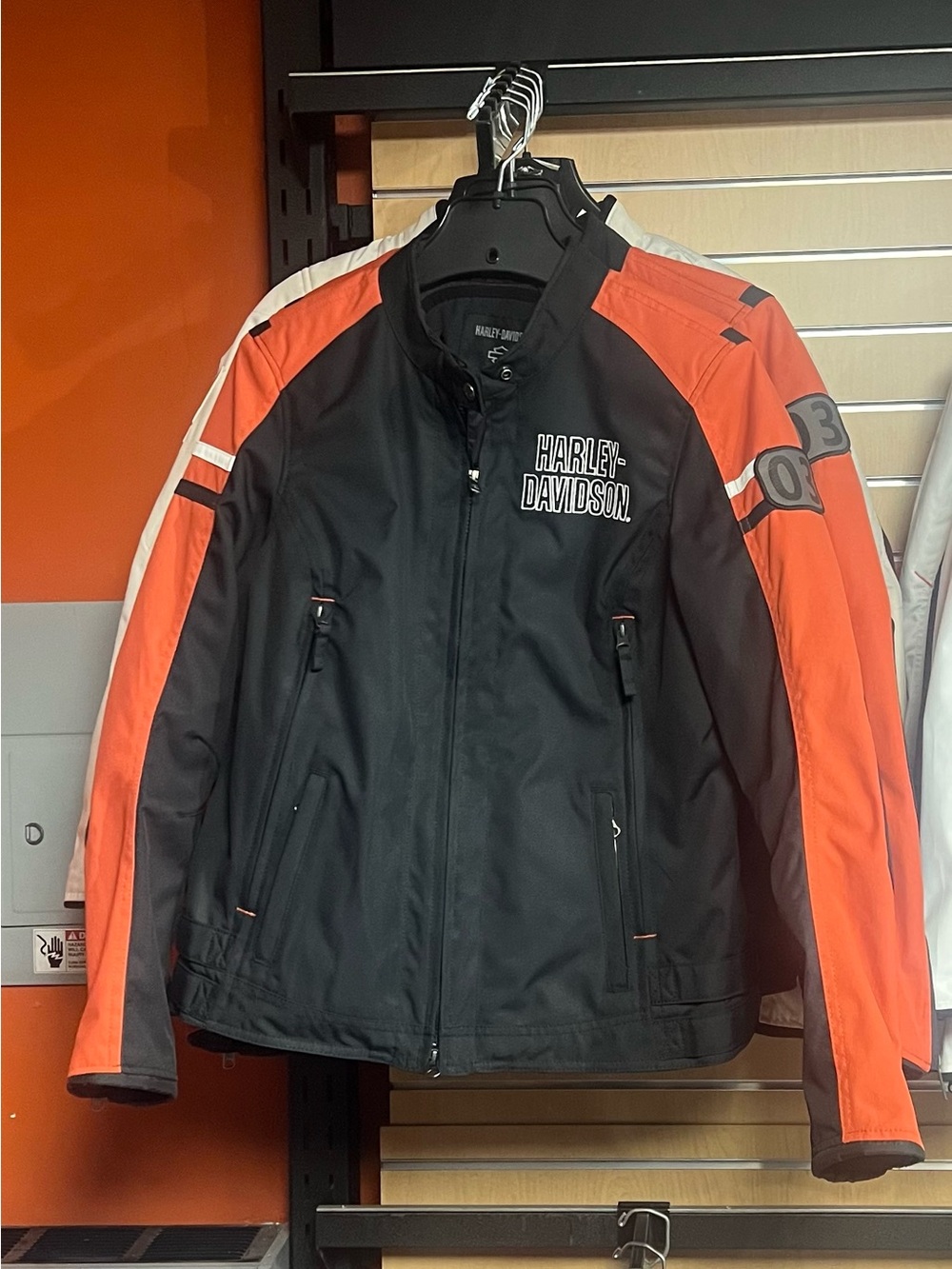 Harley-Davidson Women’s Black and Orange Racing Jacket 2026